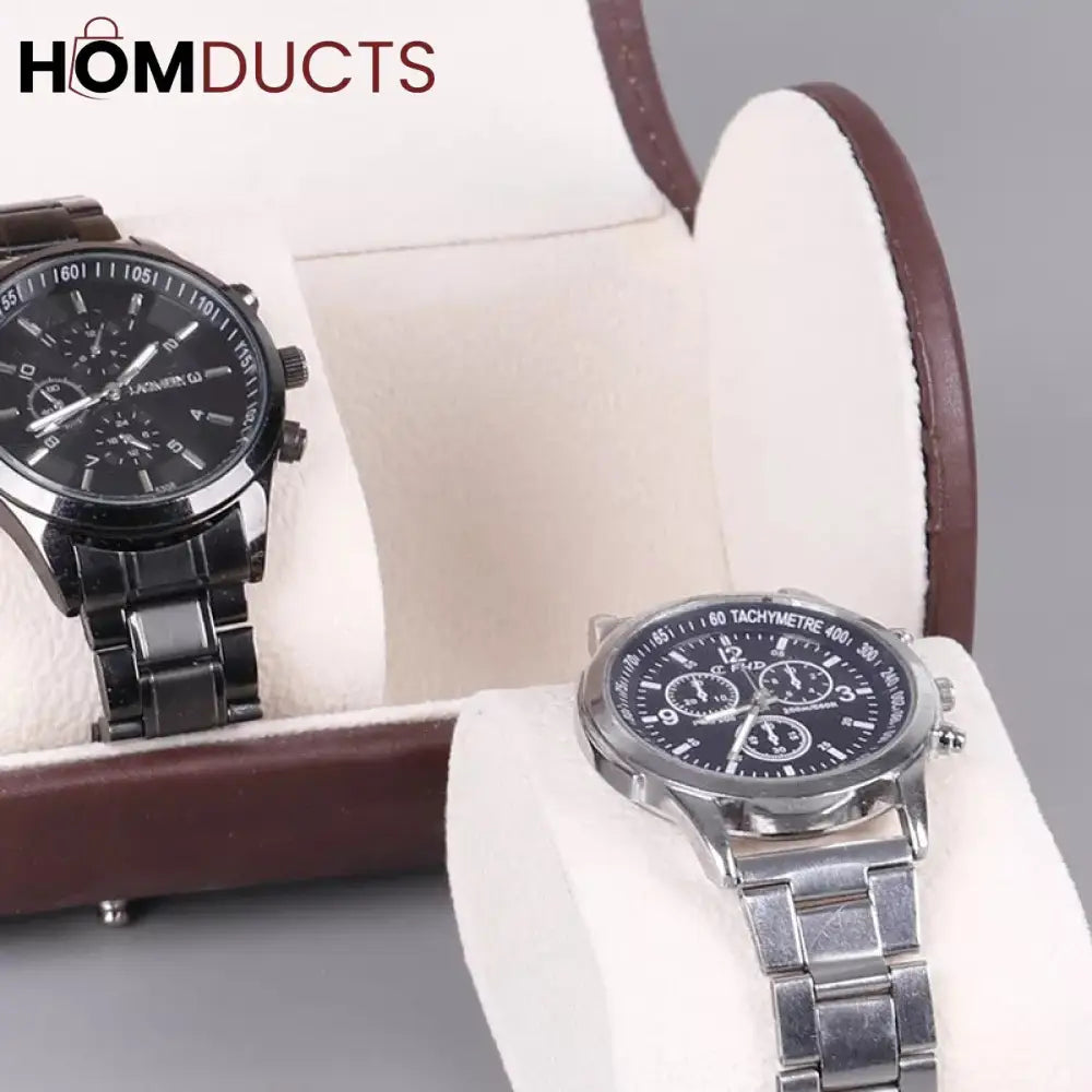 3Slot Leather Watch Box