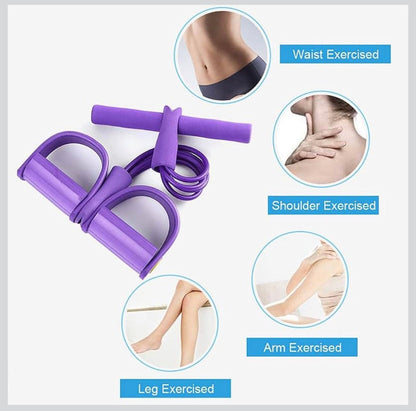 4-Tube Pedal Resistance Band – Multifunction Home Gym Exercise Equipment