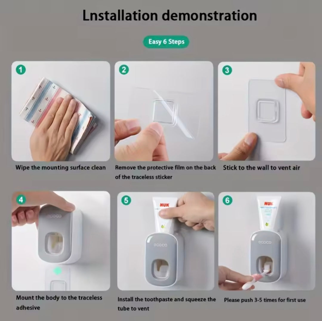 Automatic Wall Mounted Toothpaste Dispenser – Ecoco Hands-Free Toothpaste Squeezer for Bathroom