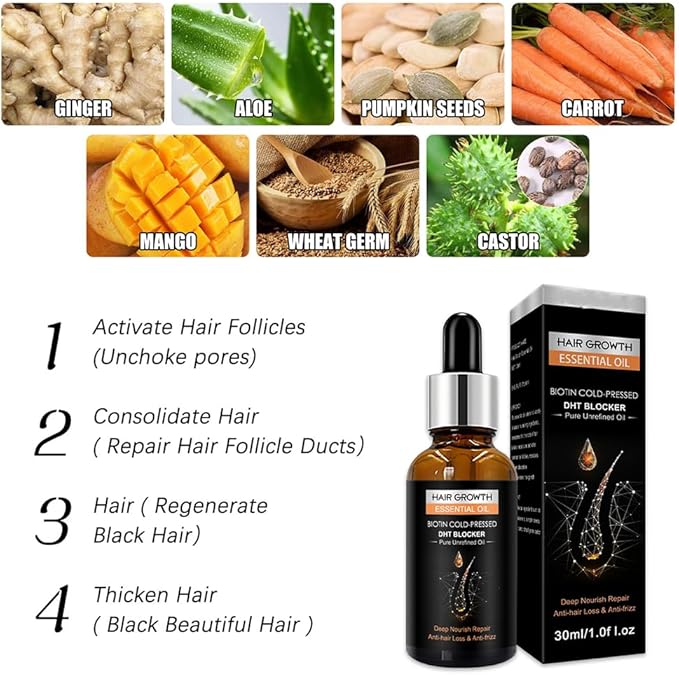 Hair Growth Essential Oil – Biotin & DHT Blocker