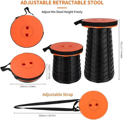 Outdoor Telescopic Stool Retractable Chair Seat Portable Fishing Stool Folding Adjustable Stool Camping Picnic Retractable Seat Folding Adjustable